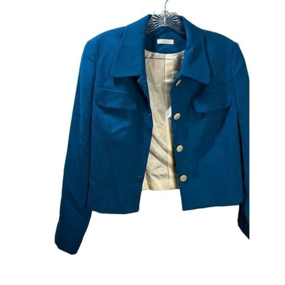 Womens‎ Button Cropped Blazer Jacket Medium NWOT - Picture 1 of 4